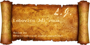 Lebovics Józsua névjegykártya